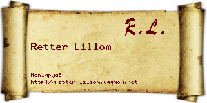 Retter Liliom névjegykártya